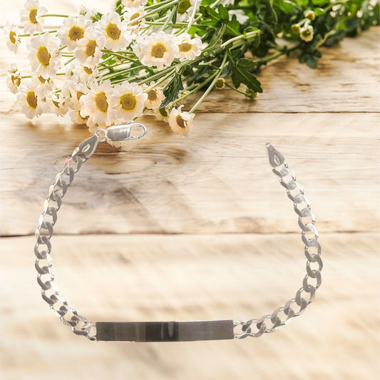 Esclava cubana con placa, plata Italiana 925