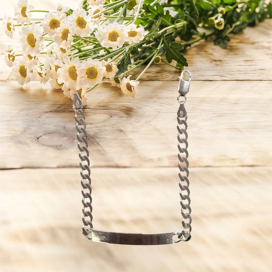 Esclava cubana con placa, plata Italiana 925